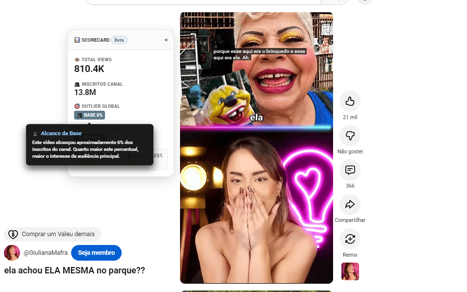Scorecard do NexaIQo Signal ao lado de um Short com tooltip aberto